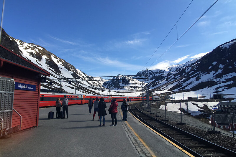 挪威縮影，Myrdal火車站月台