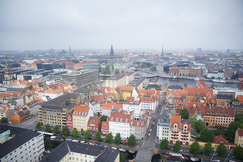 救主堂頂樓風景，360度鳥瞰哥本哈根。