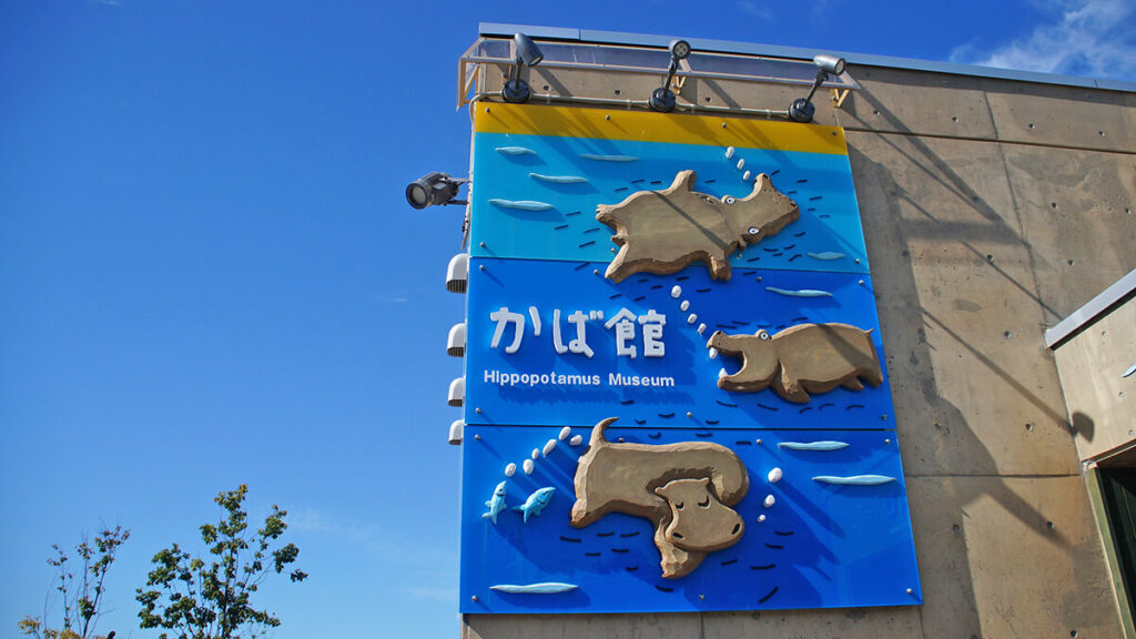 河馬館插畫牆，旭山動物園。