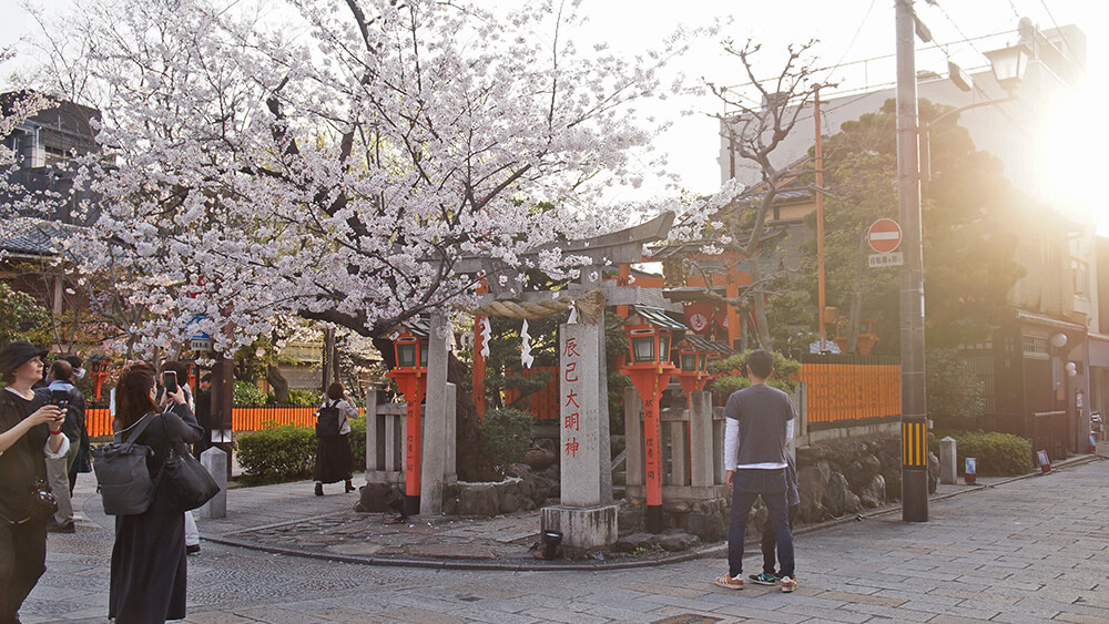 京都祇園白川，辰巳大名神，舞技祈求技藝精湛之處，小巧精緻美麗。